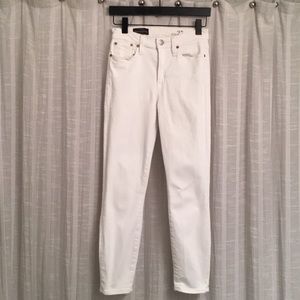 Jcrew “Lookout High Rise Crop” white denim